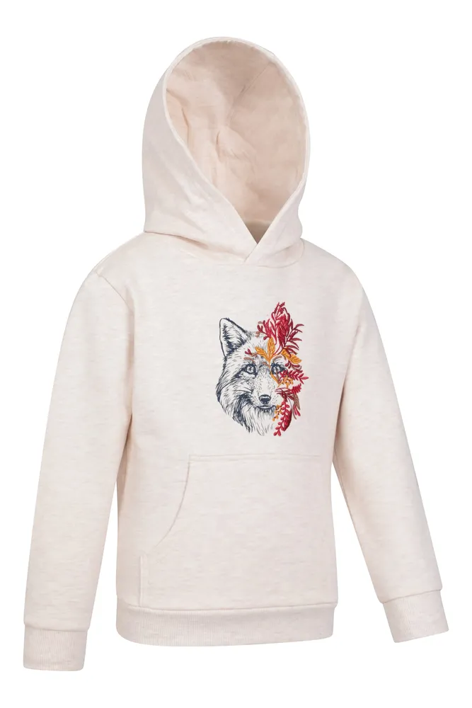 Embroided Fox Kids Hoodie