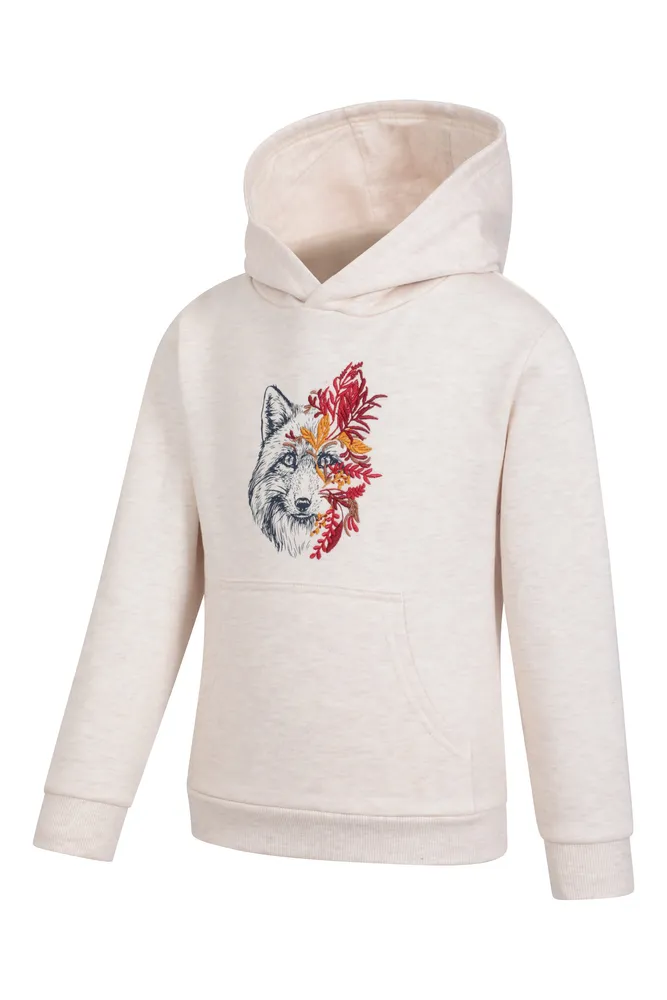 Embroided Fox Kids Hoodie