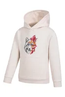 Embroided Fox Kids Organic Hoodie