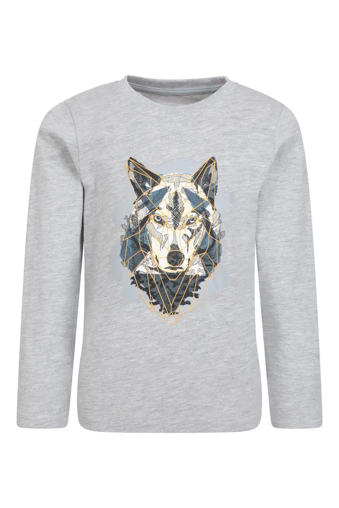 Kids Wolf Printed Long Sleeve Top