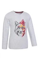 Kids Organic Fox Embroidered Long Sleeve Top