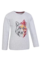 Kids Fox Embroidered Long Sleeve Top