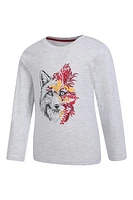 Kids Organic Fox Embroidered Long Sleeve Top