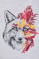 Kids Fox Embroidered Long Sleeve Top