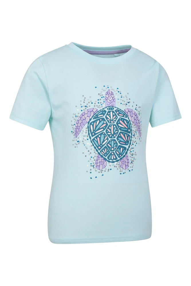 Glitter Turtle Kids Tee
