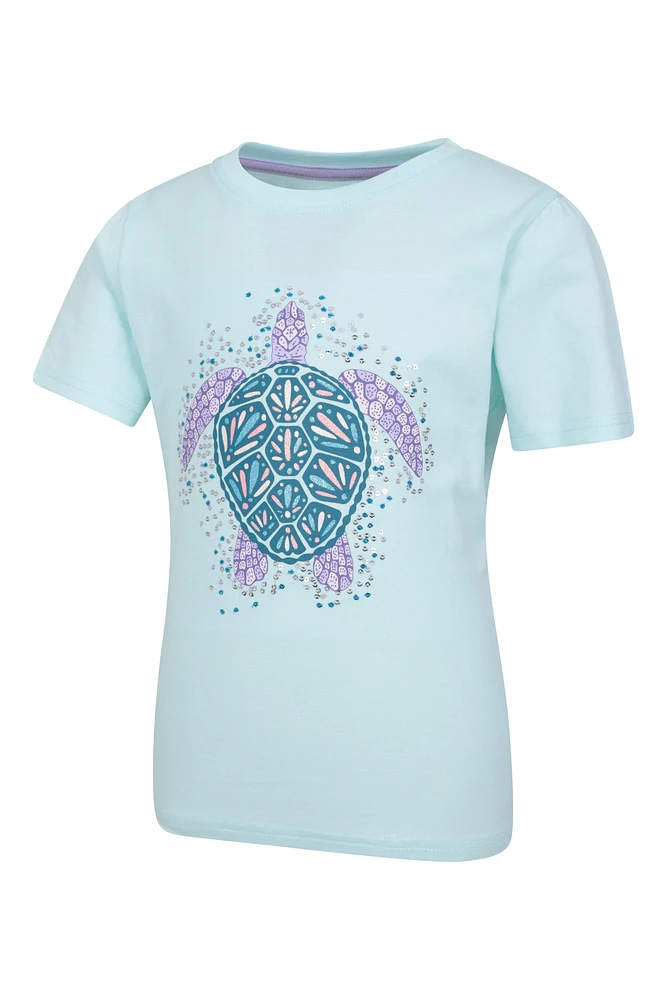 Glitter Turtle Kids Tee