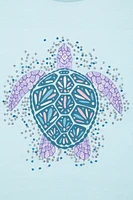 Glitter Turtle Kids Tee