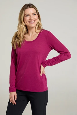 Agra Womens Long-Sleeve Slub Top