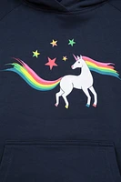 Glitter Rainbow Unicorn Kids Hoodie