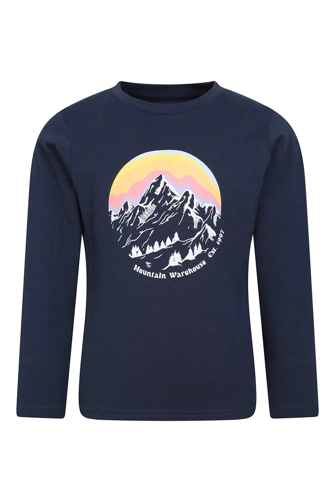 Snowy Mountain Kids Long Sleeve Top