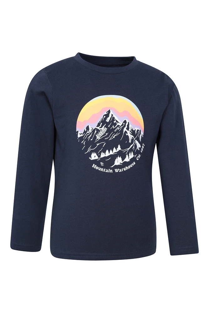 Snowy Mountain Kids Long Sleeve Top