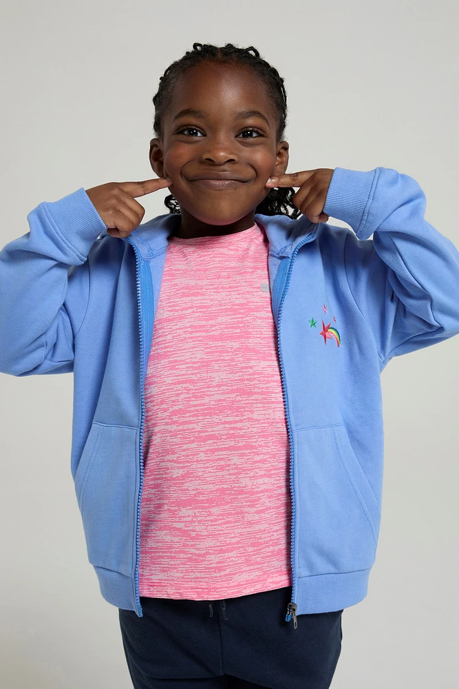 Chest Embroidery Kids Full-Zip Hoodie