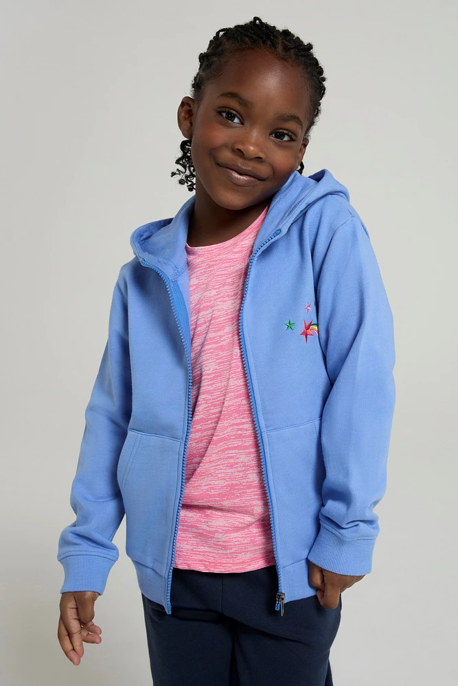 Chest Embroidery Kids Full-Zip Hoodie