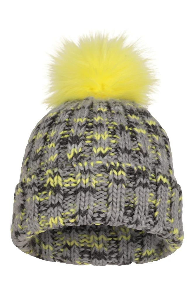 Geneva Kids Sherpa Lined Pom Beanie