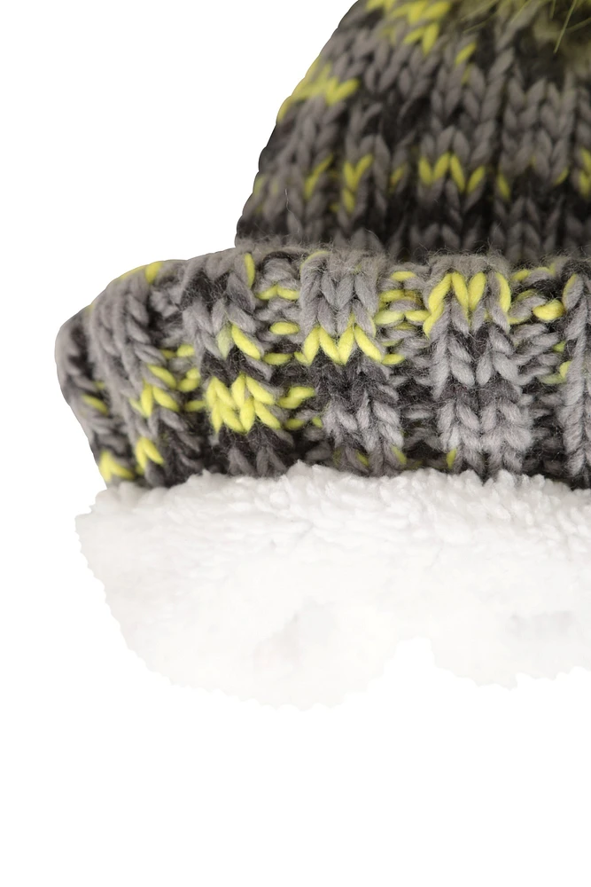 Geneva Kids Sherpa Lined Pom Beanie