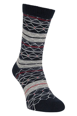 Fairisle Patterned Mens Mid-Calf Socks