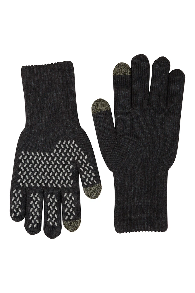 Mens Knitted Waterproof Grip Gloves