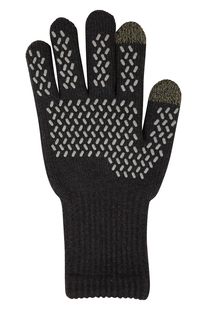 Mens Knitted Waterproof Grip Gloves