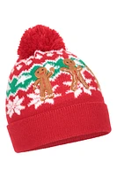 Xmas Gingerbread Kids Pom Beanie