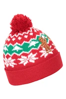 Xmas Gingerbread Kids Pom Beanie