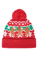 Xmas Gingerbread Kids Pom Beanie