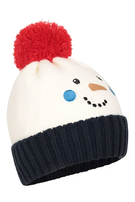 Snowman Kids Pom Beanie