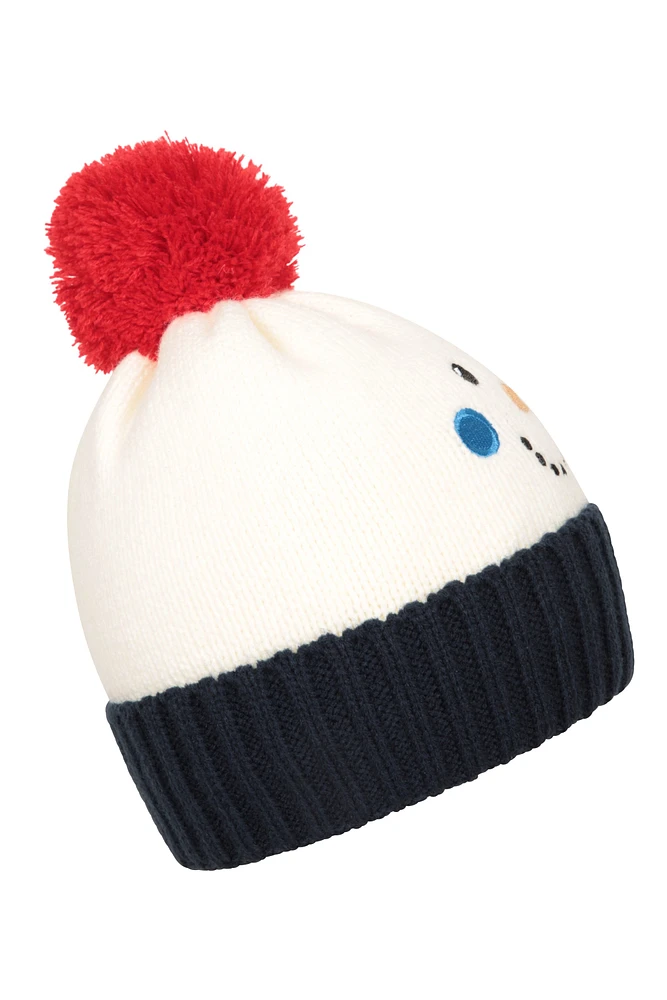 Snowman Kids Pom Beanie
