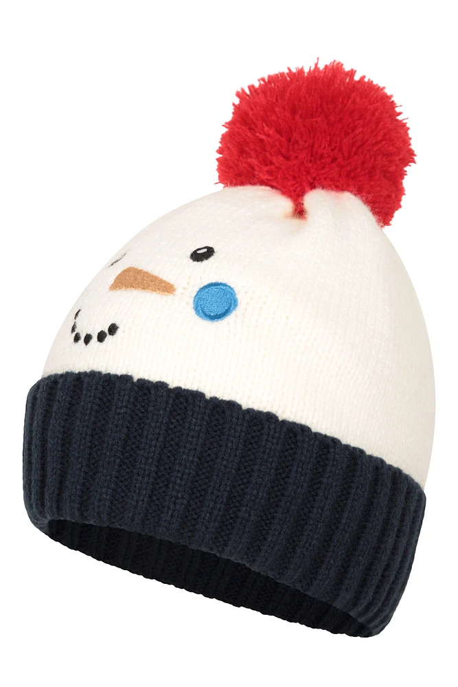 Snowman Kids Pom Beanie