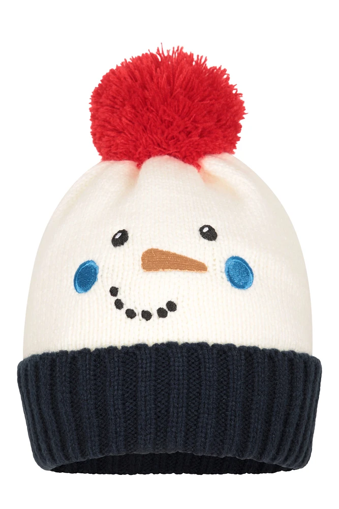 Snowman Kids Pom Beanie