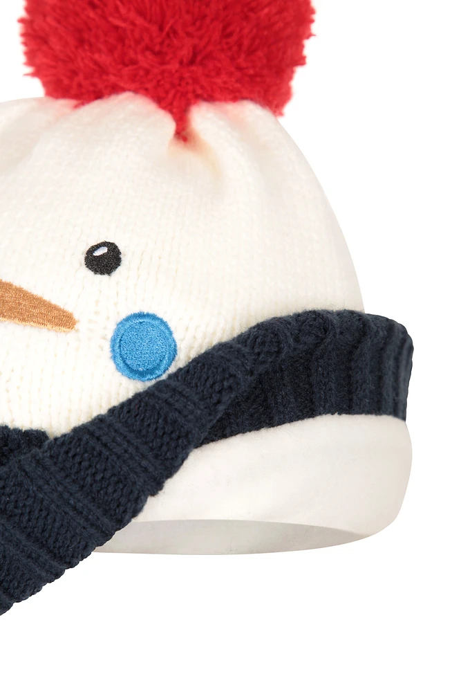 Snowman Kids Pom Beanie