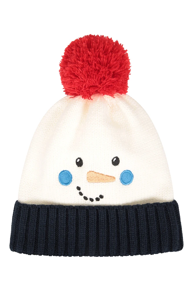 Snowman Kids Pom Beanie