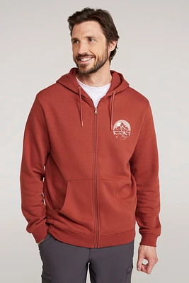 Adventure Mens Mountain Graphic Full Zip Hoodie