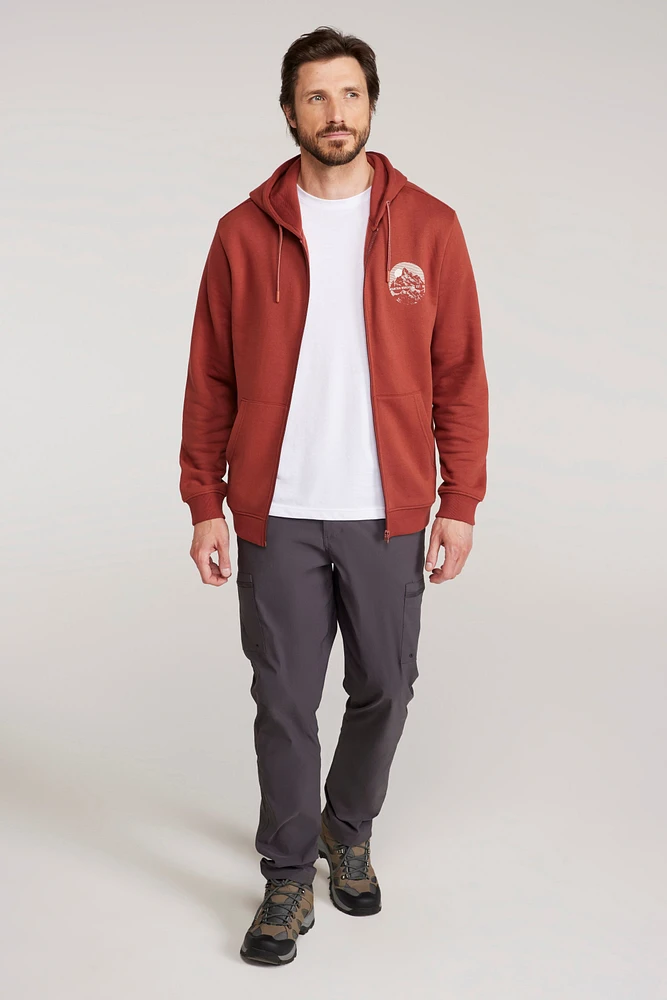 Adventure Mens Mountain Graphic Full Zip Hoodie