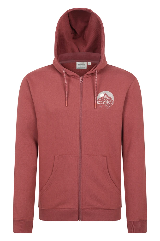 Adventure Mens Mountain Graphic Full Zip Hoodie