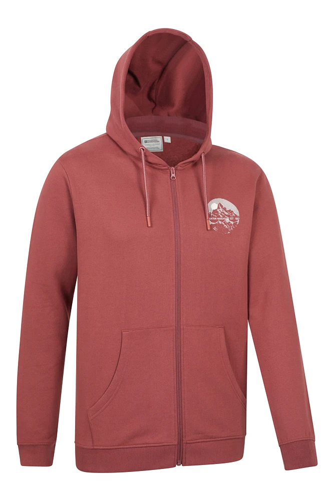 Adventure Mens Mountain Graphic Full Zip Hoodie