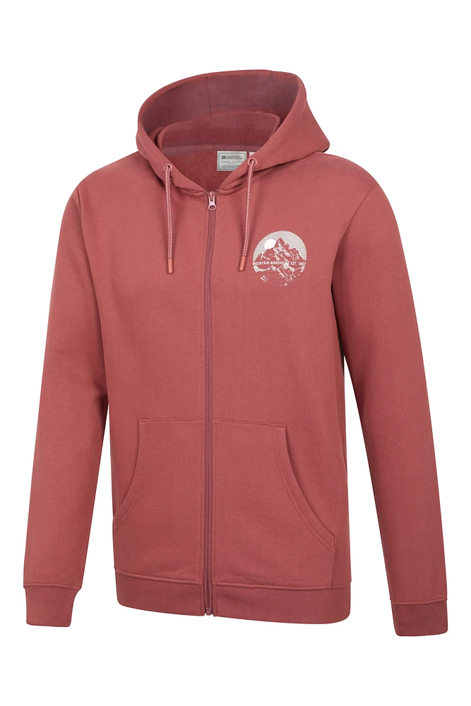 Adventure Mens Mountain Graphic Full Zip Hoodie