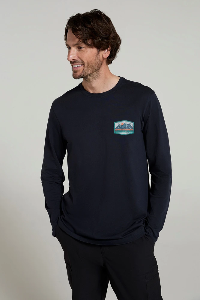 Mountain Badge Mens Long Sleeve Top