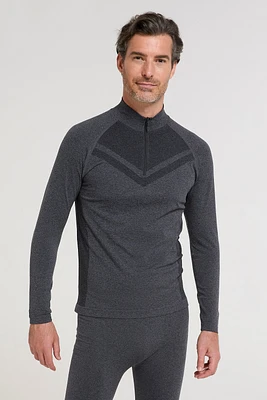 Ventina Mens Seamless Zip Neck Base Layer
