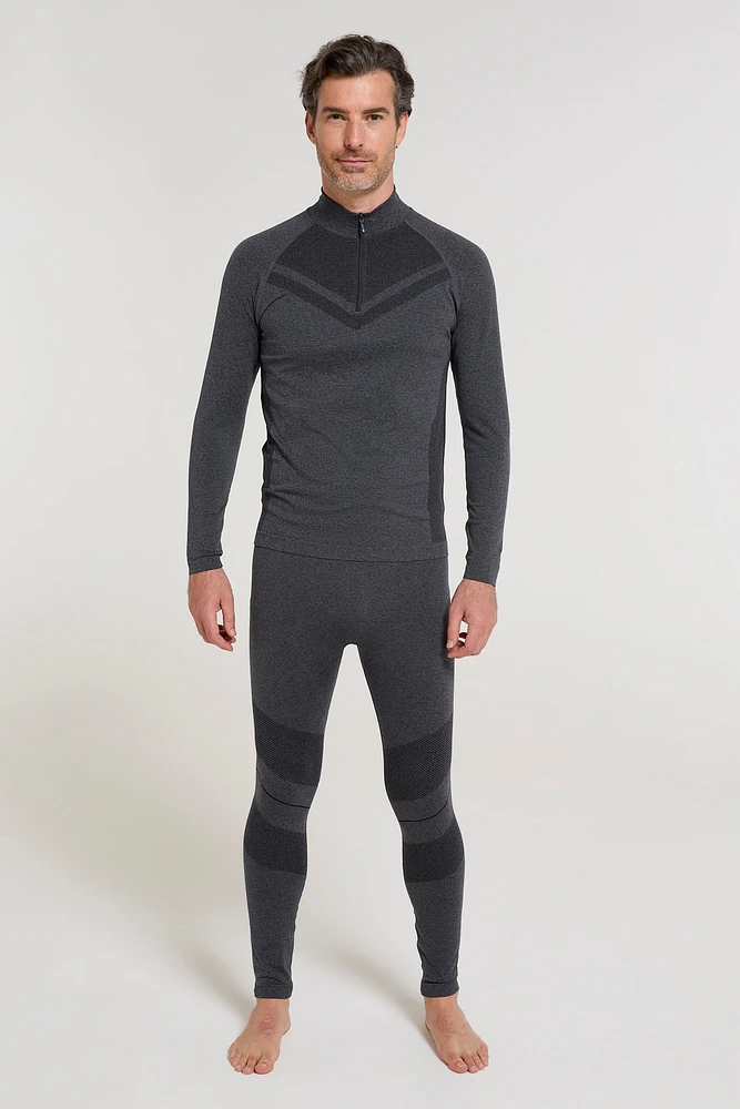 Ventina Mens Seamless Zip Neck Base Layer