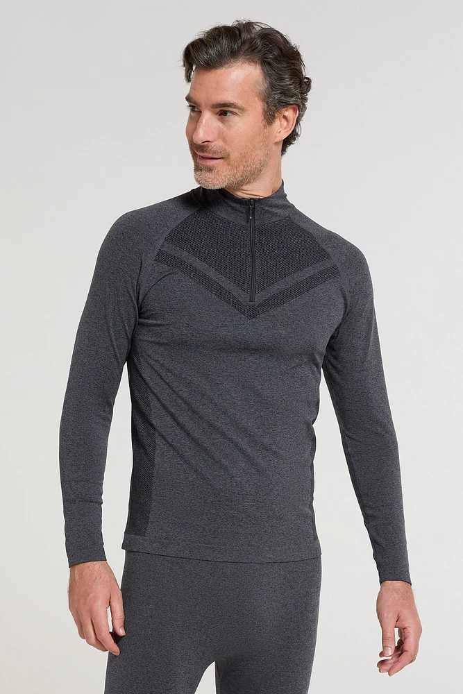 Ventina Mens Seamless Zip Neck Base Layer