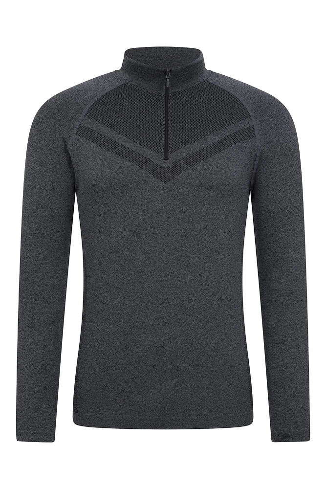 Ventina Mens Seamless Zip Neck Base Layer