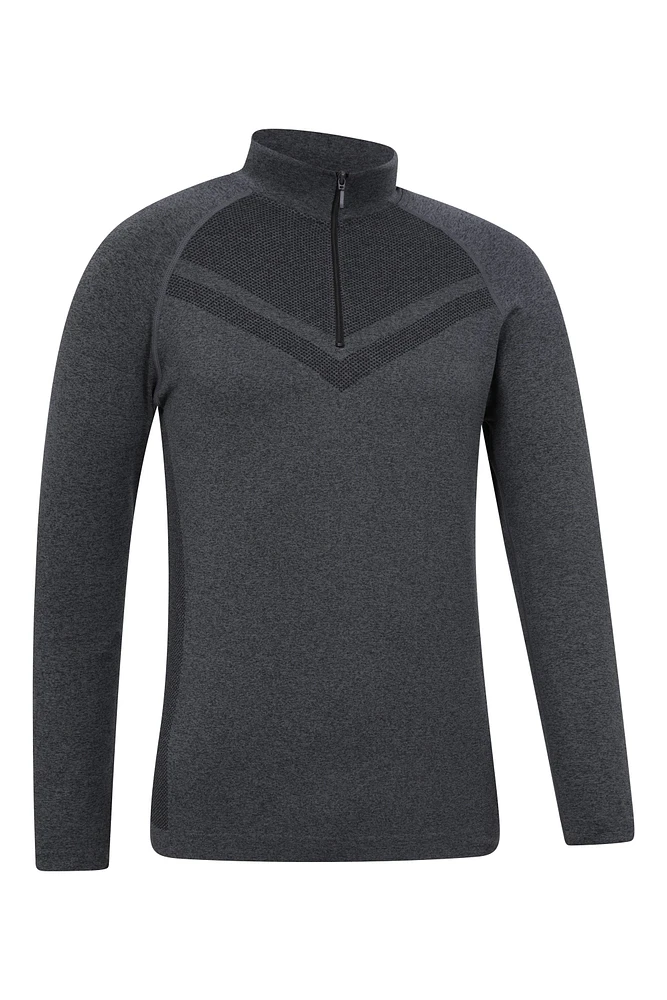 Ventina Mens Seamless Zip Neck Base Layer