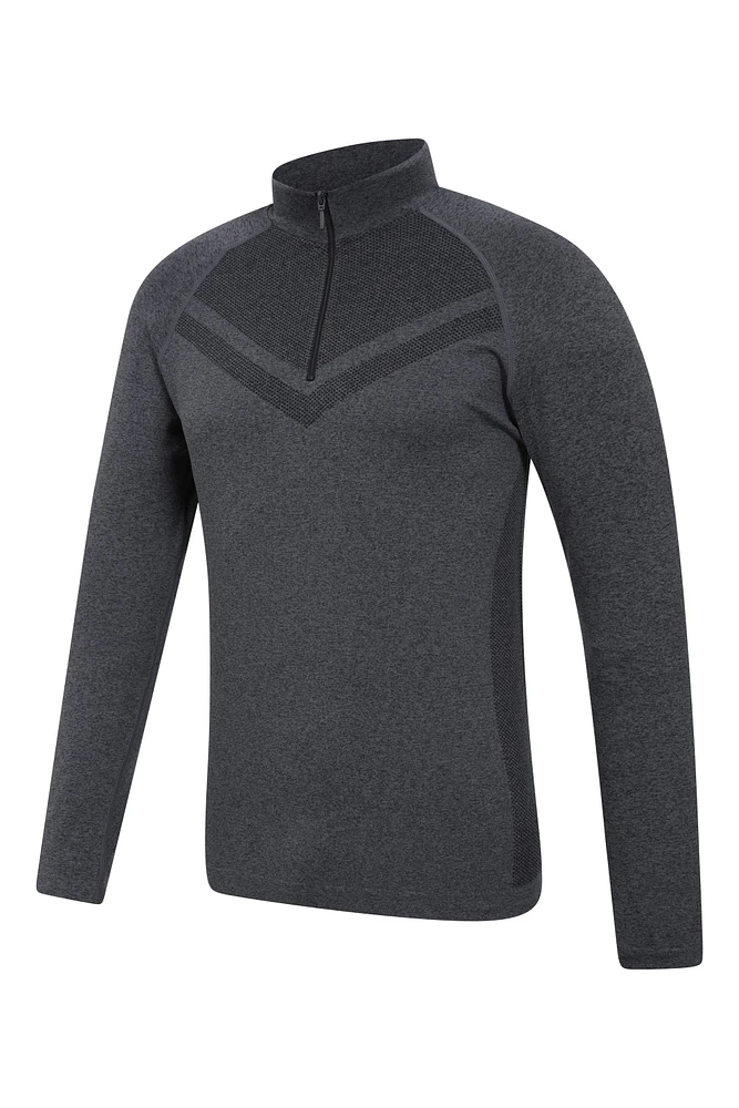 Ventina Mens Seamless Zip Neck Base Layer