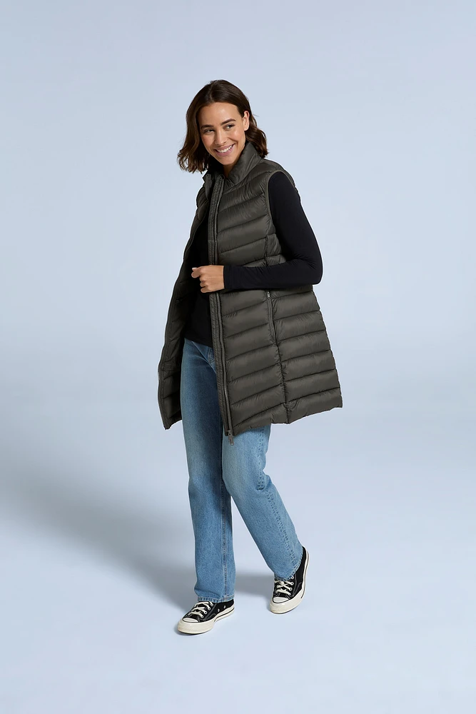 Frankie Womens Padded Longline Gilet