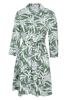 Porto Womens Woven Button-Through Shirt Dress