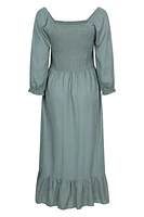Cadiz Womens Full Sleeve Shirred Dress