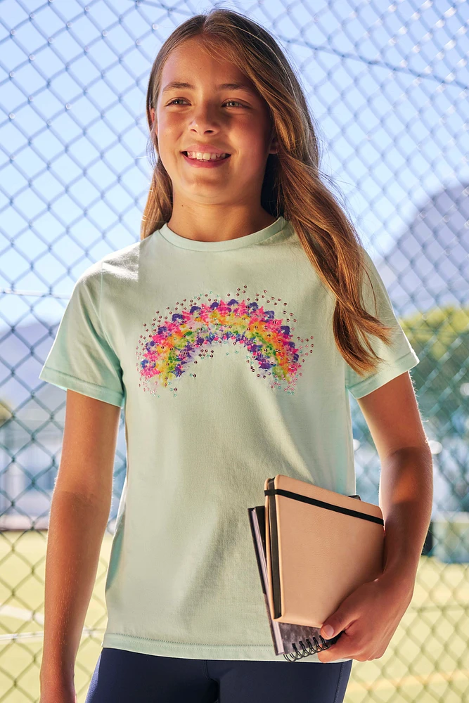 Sequin Rainbow Kids Tee
