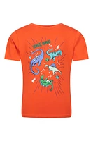Glow The Dark Space Dino Kids Tee