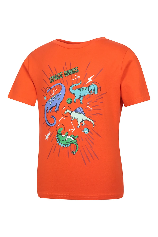 Glow The Dark Space Dino Kids Tee