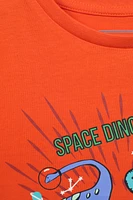 Glow The Dark Space Dino Kids Tee